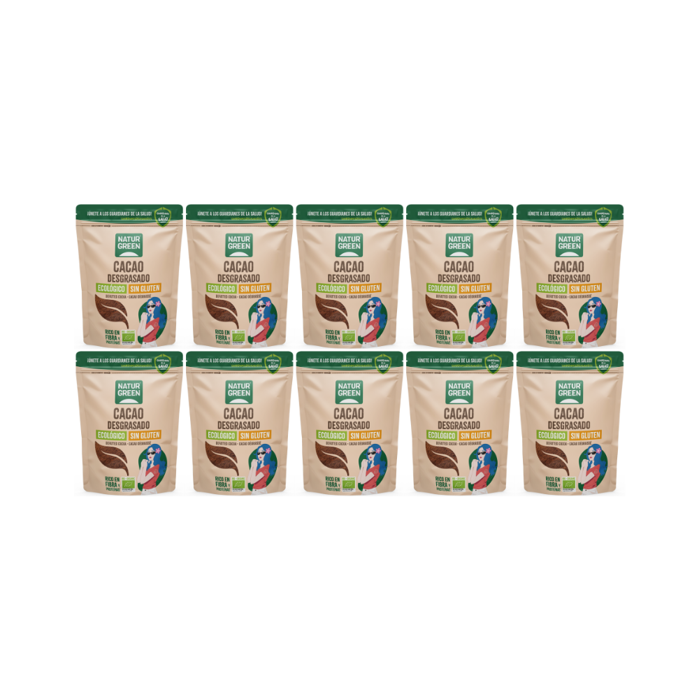Pack 10x Cacao desgrasado Bio 225g NaturGreen