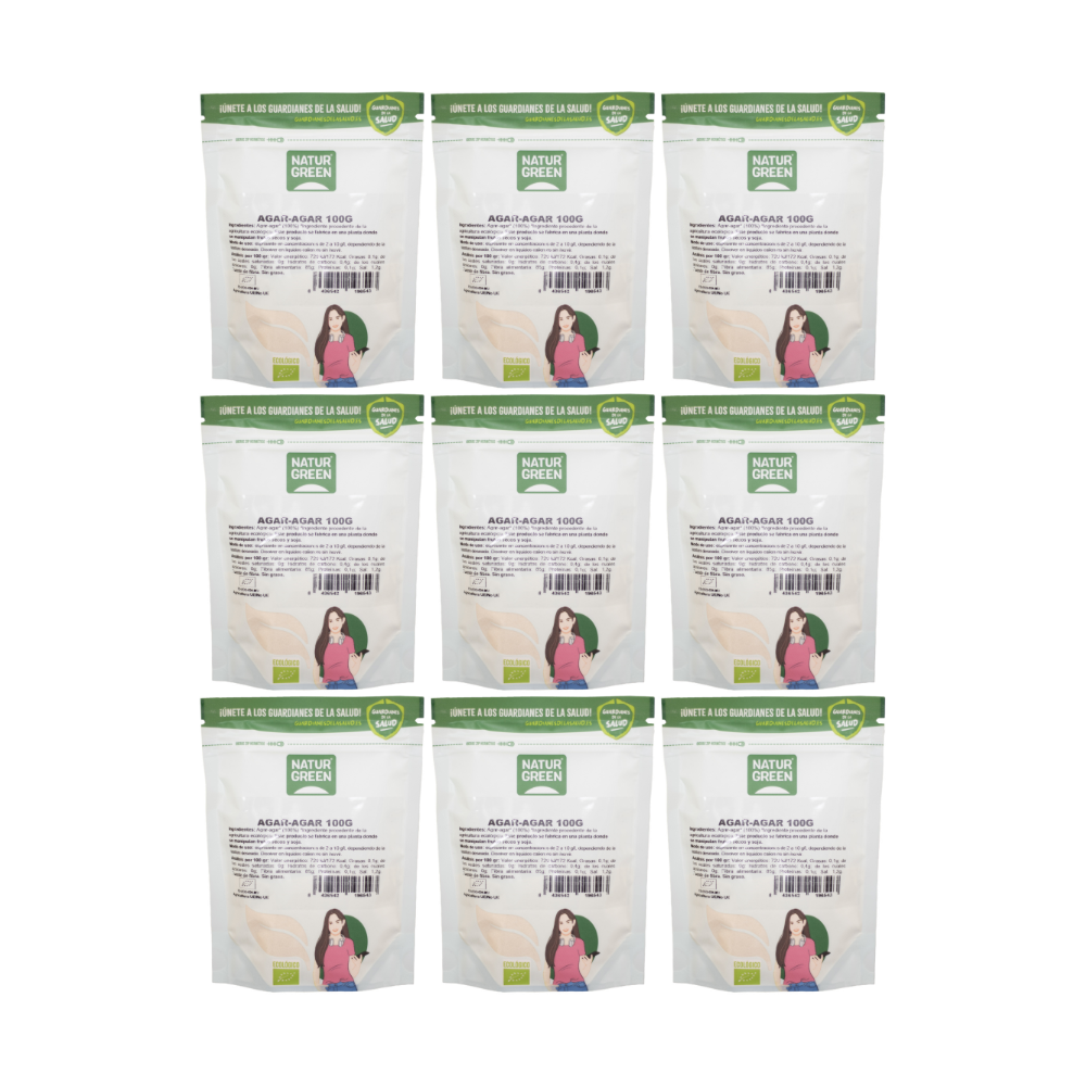Pack 9x Agar-agar Bio 100g NaturGreen