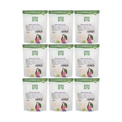 Pack 9x Agar-agar Bio 100g NaturGreen