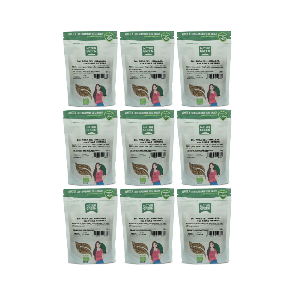 Pack 9x Sal del Himalaya Finas Hierbas 250g NaturGreen