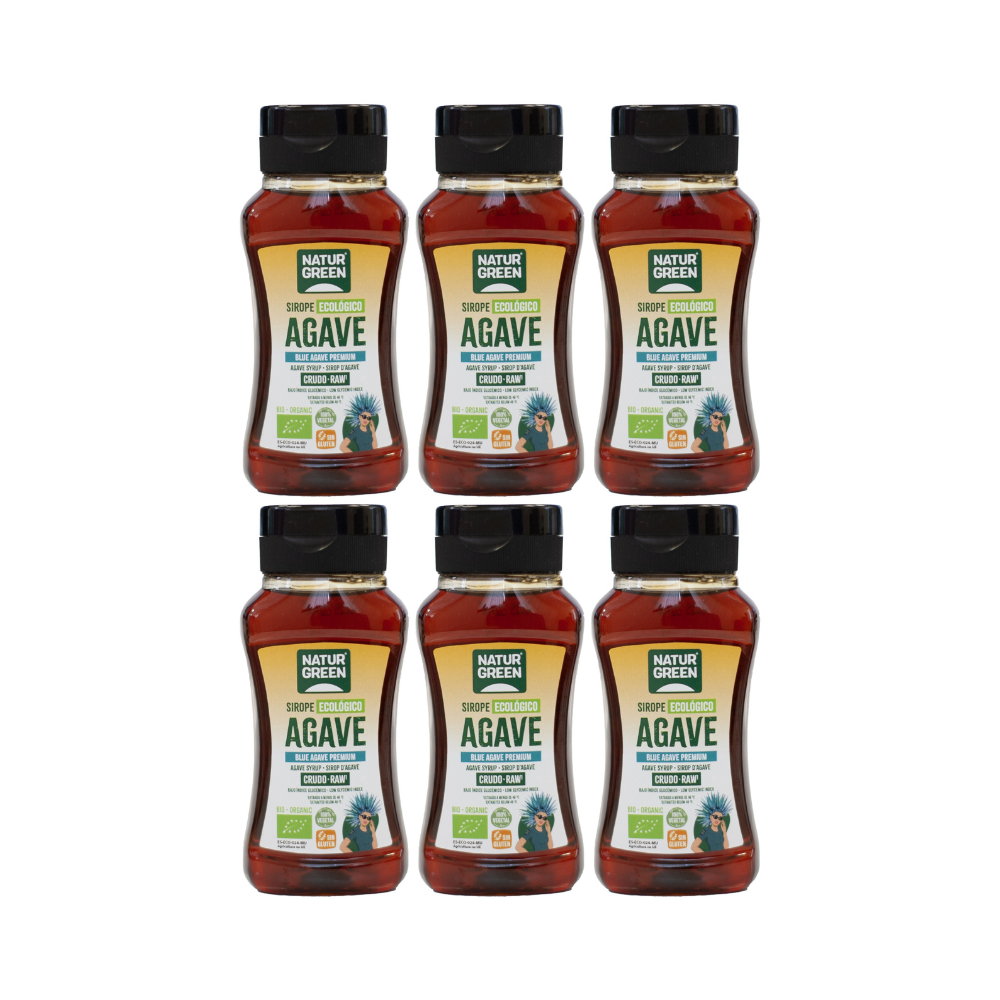 Pack 6x Sirope de Agave Crudo Bio 236 ml / 340g NaturGreen