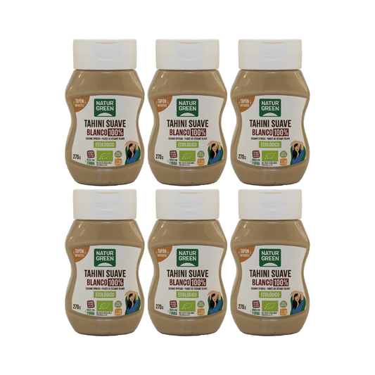 Pack x6 Tahini Suave Blanco Antigoteo Bio 270 g NaturGreen