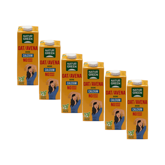 Pack 6x Bebida de Avena Sin Azúcares Añadidos con Calcio 1 L NaturGreen