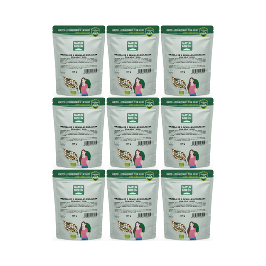 Pack 9x Mezcla 6 Semillas Ensalada Goji y Chía Bio 225 g NaturGreen