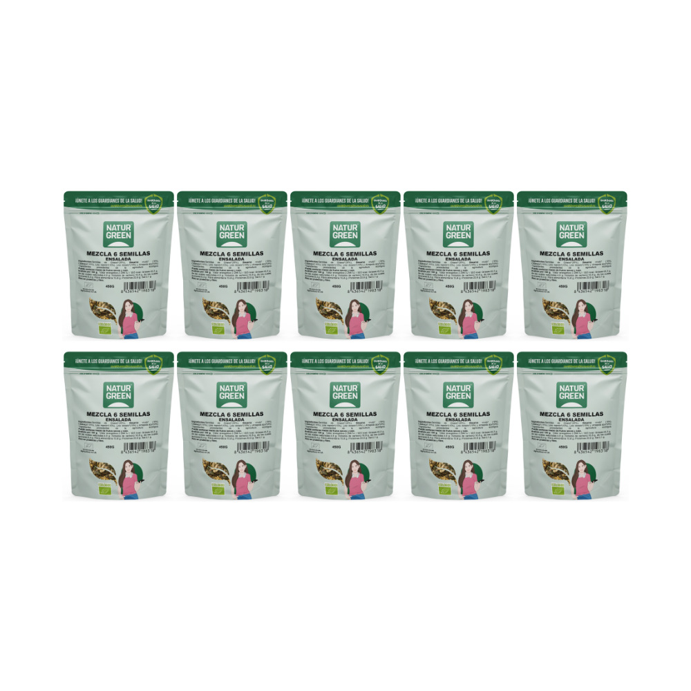 Pack 10x Mezcla 6 Semillas Bio Ensalada 450 g NaturGreen