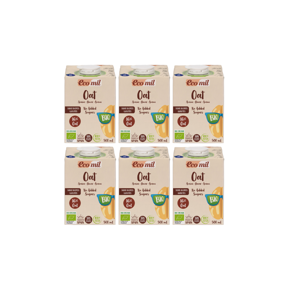 Pack 6x Bebida de Avena Sin Azúcares Añadidos Bio 500ml Ecomil