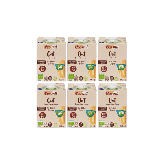Pack 6x Bebida de Avena Sin Azúcares Añadidos Bio 500ml Ecomil