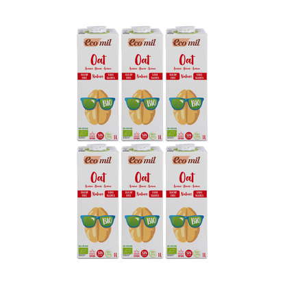 Pack 6x Bebida Avena Nature Sugar Free Bio 1 L Ecomil
