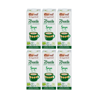 Pack 6x Bebida de Soja Barista Low Sugar Bio 1L Ecomil
