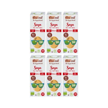 Pack 6x Bebida de Soja Nature Sin Azúcares Bio 1 L Ecomil