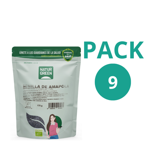 Pack 9x Semillas de Amapola Ecológicas 175g NaturGreen