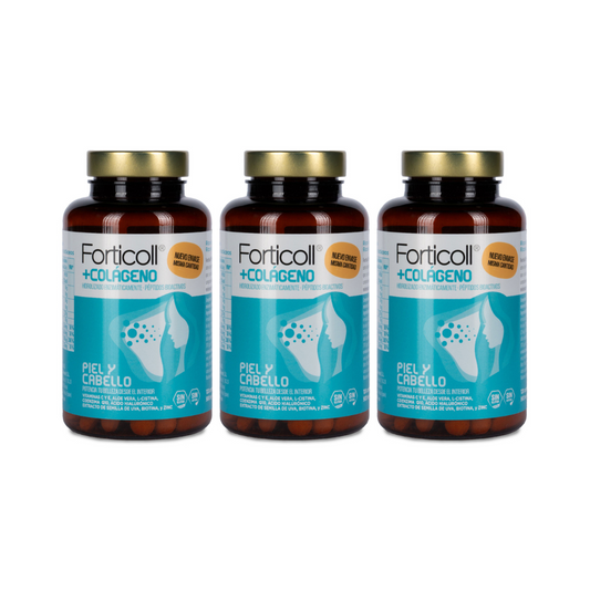 Pack 3x Colágeno BioActivo Piel y Cabello 120 comprimidos Forticoll