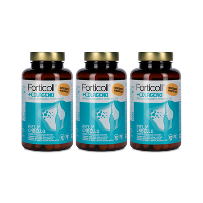 Pack 3x Colágeno BioActivo Piel y Cabello 120 comprimidos Forticoll