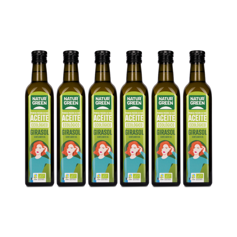 Pack 6x Aceite de Girasol Ecológico 500 ml NaturGreen