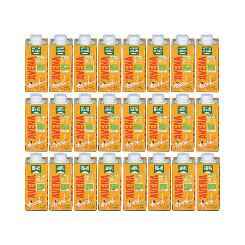 Pack 24x Bebida de Avena Ecológica Sin Azúcares Añadidos 200 ml NaturGreen