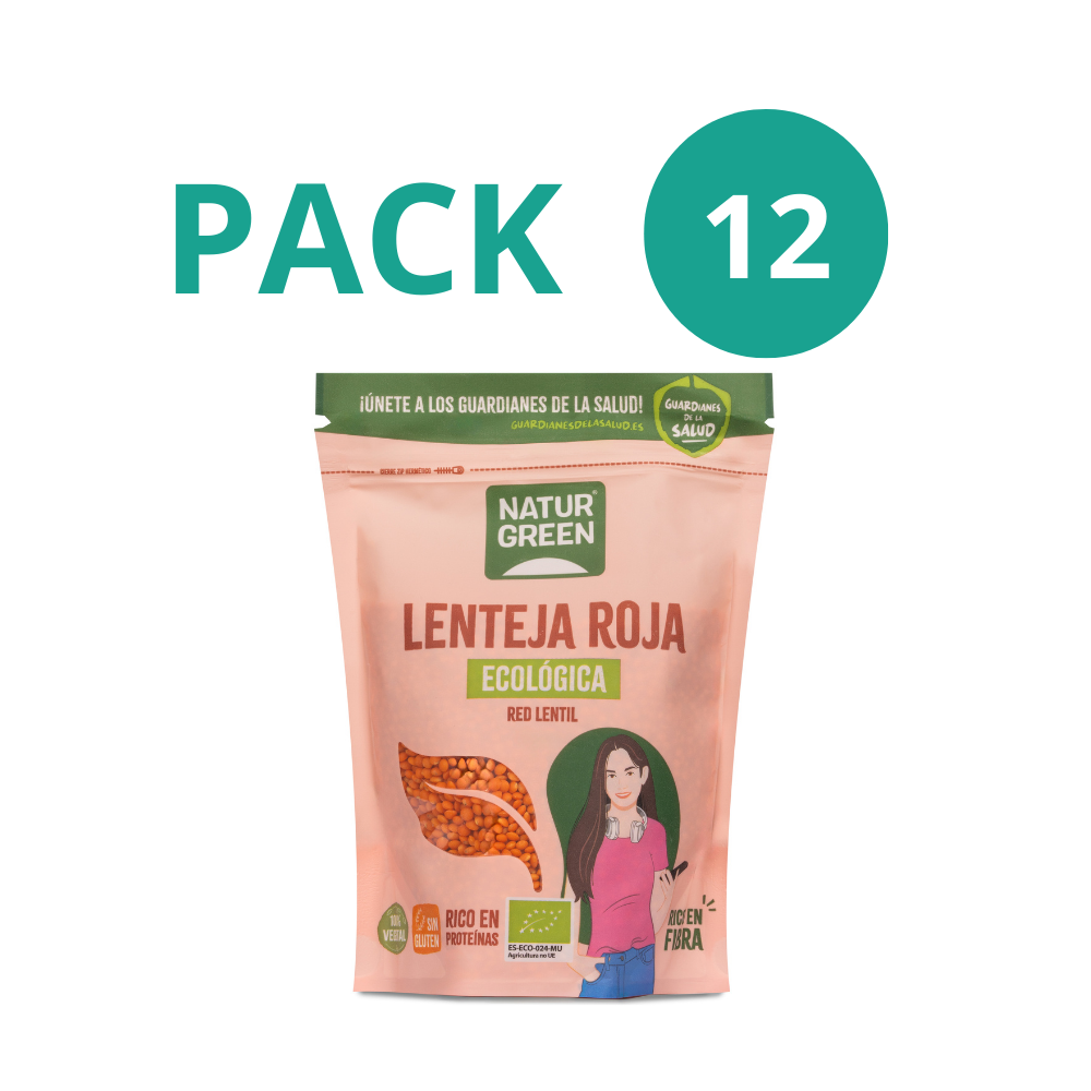 Pack 12x Lenteja Roja Ecológica 500g NaturGreen