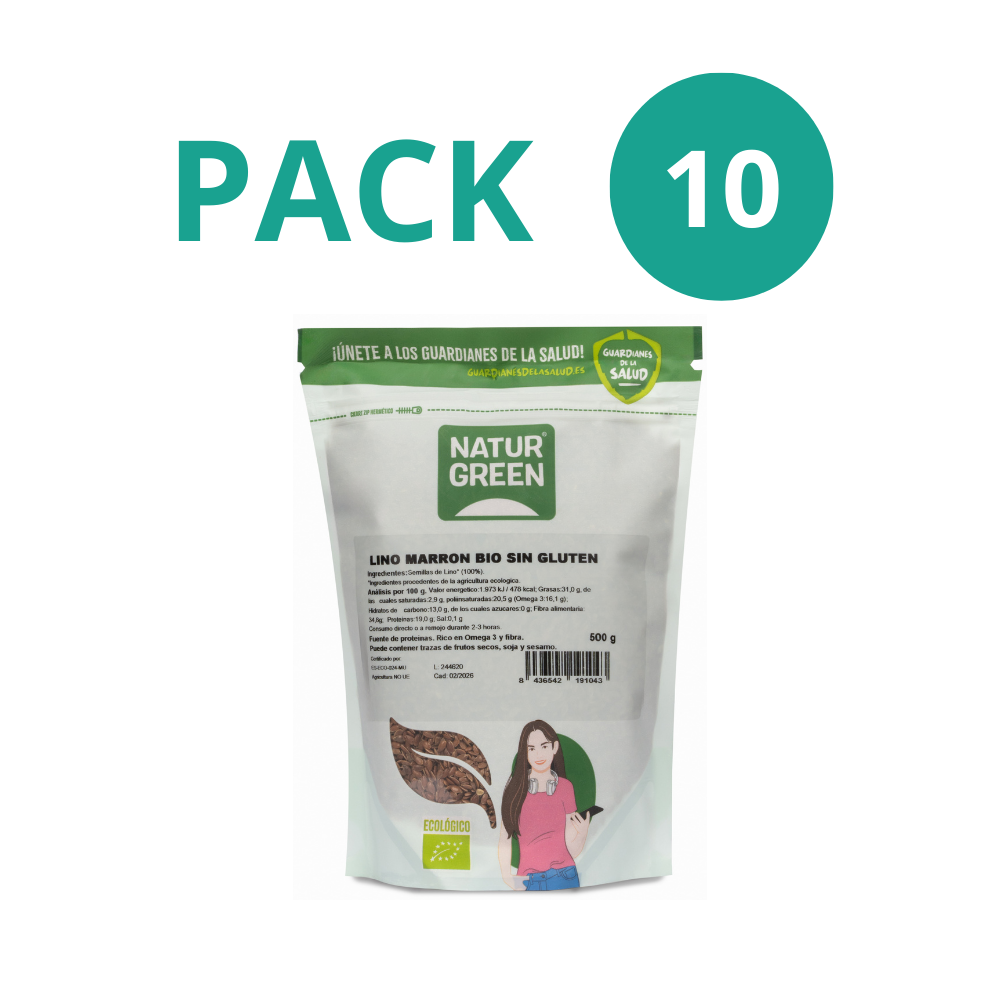 Pack 10x Lino Marrón Ecológico 500g NaturGreen