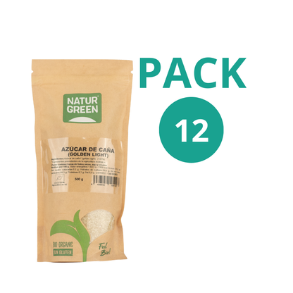 Pack 12x Azúcar de Caña Ecológico (Golden Light) 500g NaturGreen