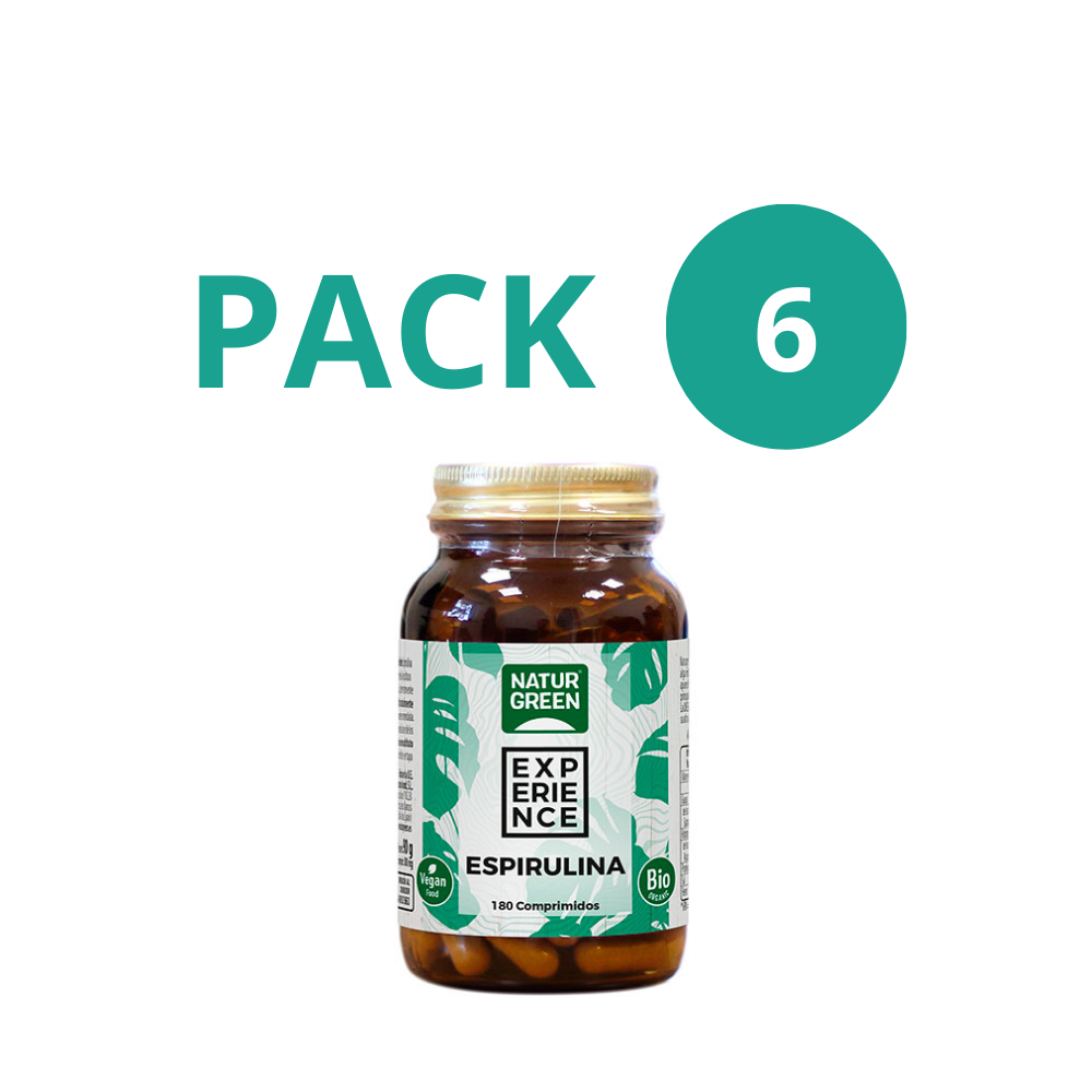 Pack 6x Espirulina Ecológica 180 comprimidos NaturGreen