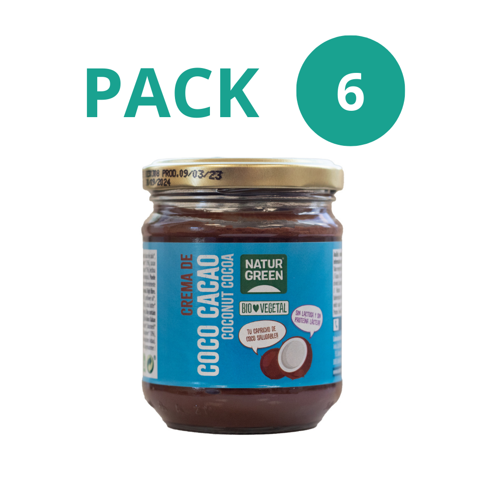 Pack 6x Crema de Coco y Cacao Ecológica 200g NaturGreen