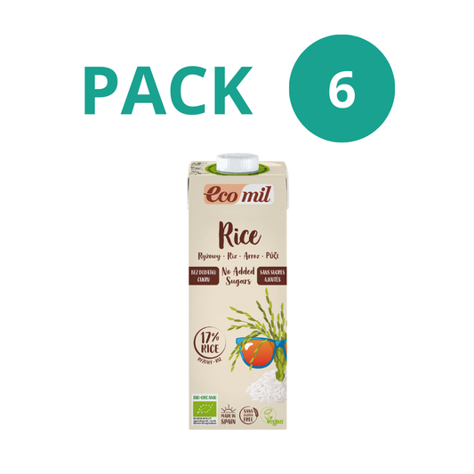 Pack 6x Bebida de Arroz Sin Azúcares Añadidos Bio 1L Ecomil