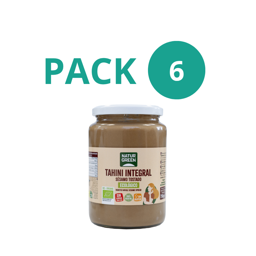 Pack 6x Tahín de Sésamo Tostado Ecológico 750g NaturGreen