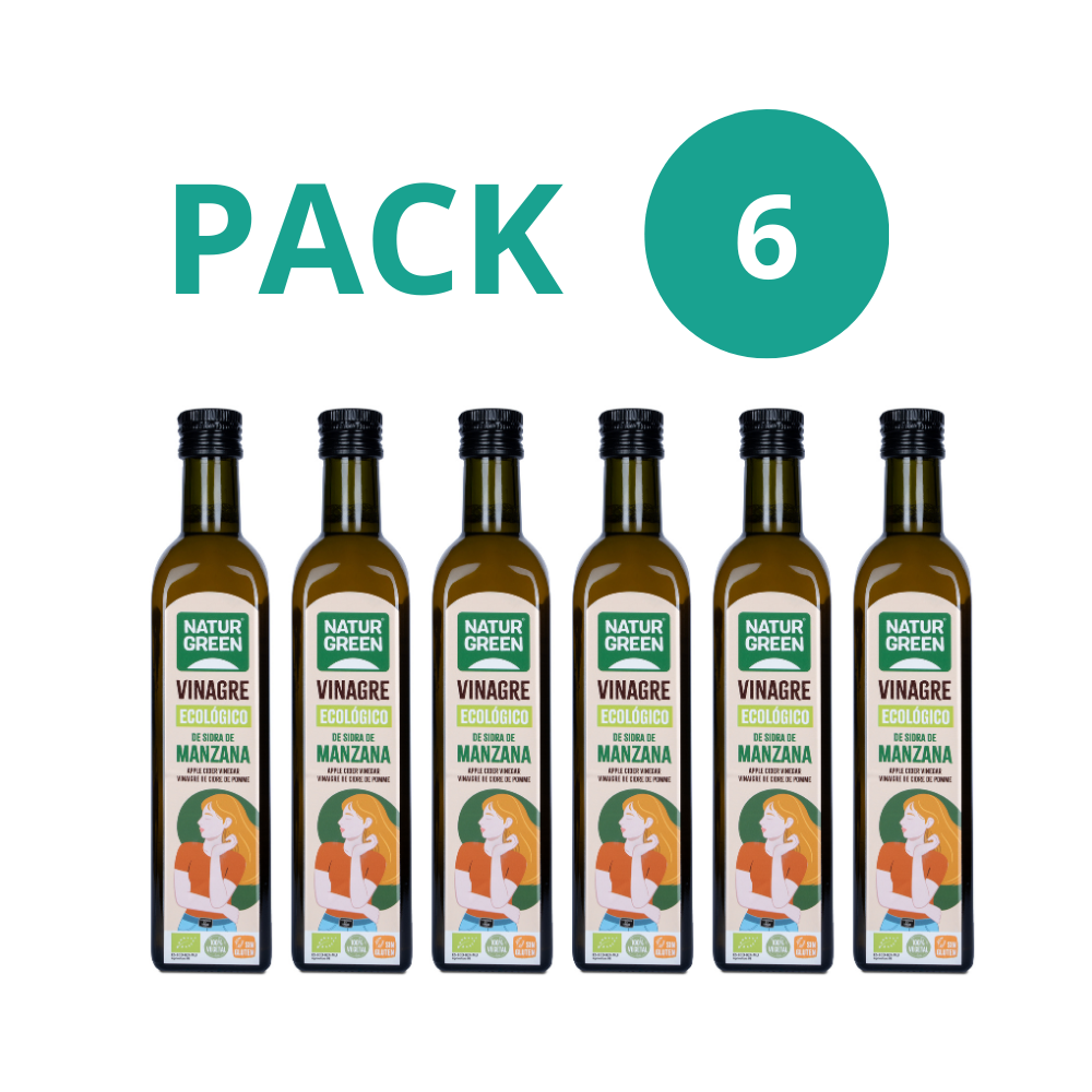 Pack 6x Vinagre de Sidra de Manzana Ecológico 500 ml NaturGreen