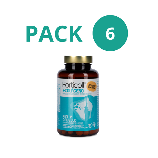 Pack 6x Colágeno BioActivo Piel y Cabello 120 comprimidos Forticoll