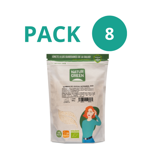 Pack 8x Harina de Avena Integral Bio 500g NaturGreen