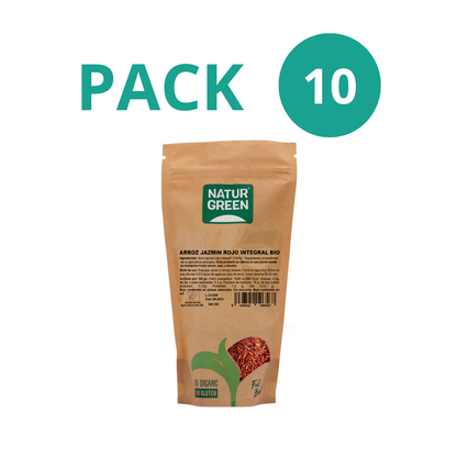 Pack 10x Arroz Jazmín Rojo Integral Bio 500g NaturGreen