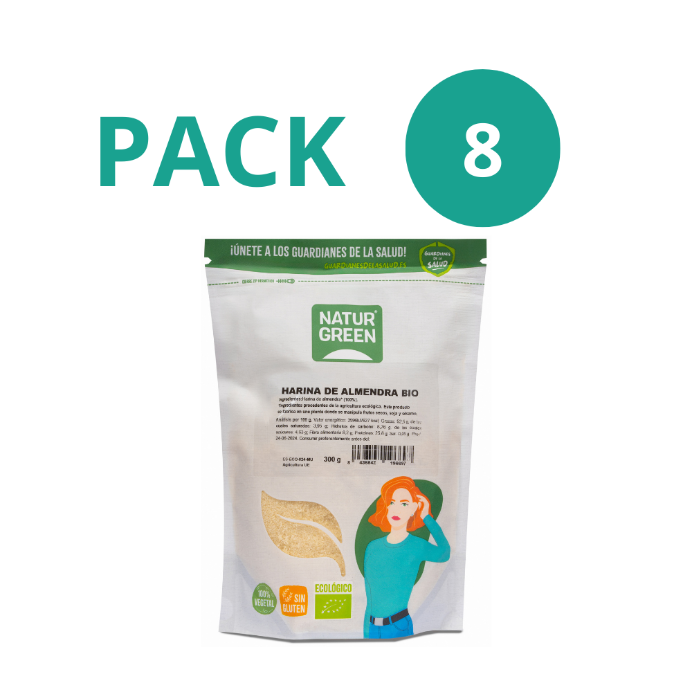 Pack 8x Harina de Almendra Bio 300 g NaturGreen