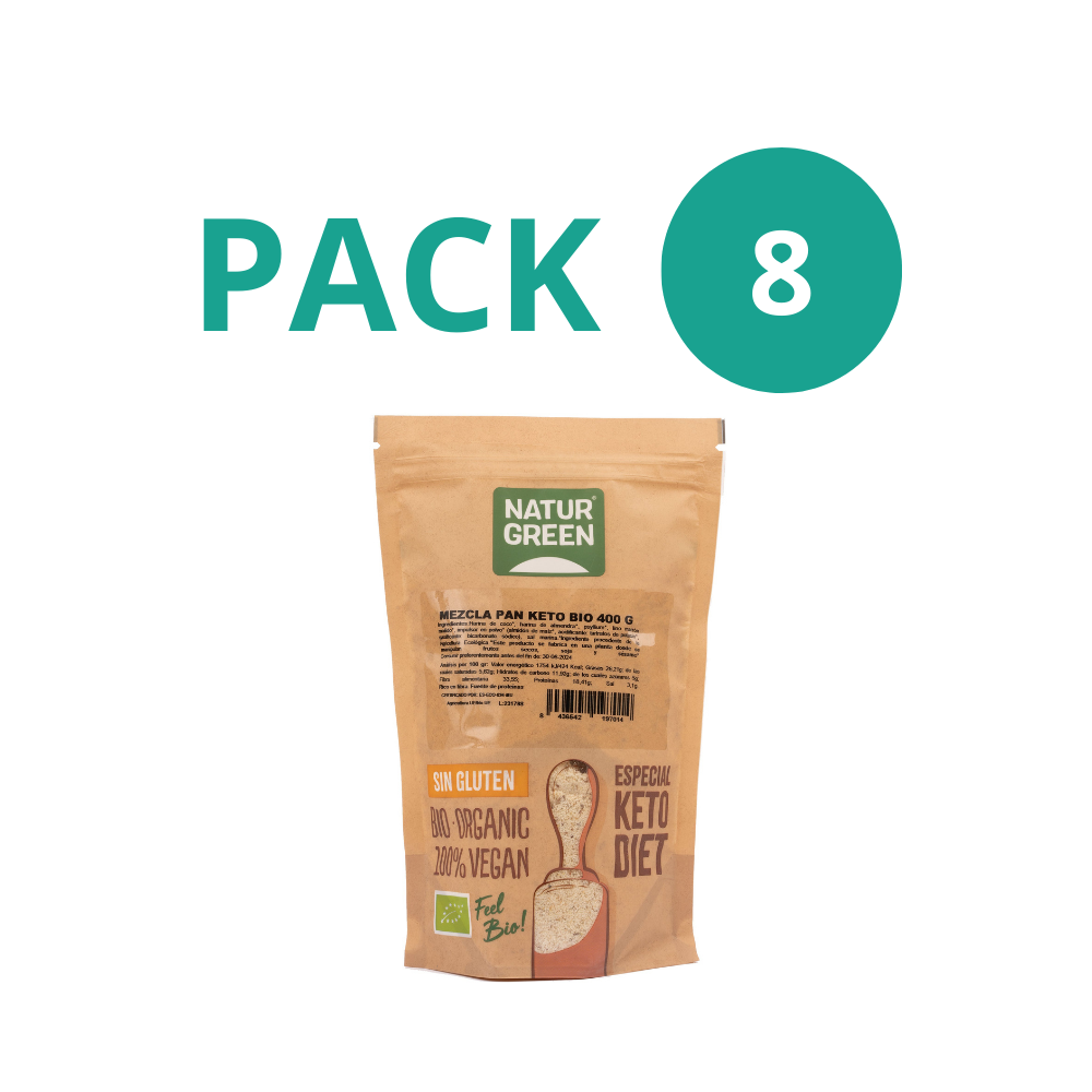Pack 8x Mezcla Pan Keto Bio 400 g NaturGreen