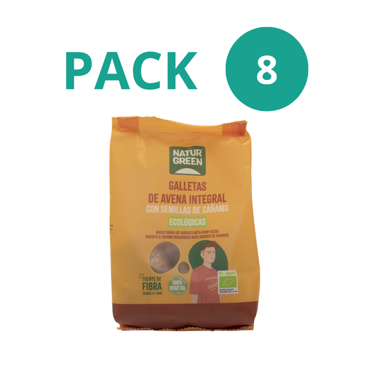 Pack 8x Galleta de Avena Integral con Cáñamo Bio 140g NaturGreen