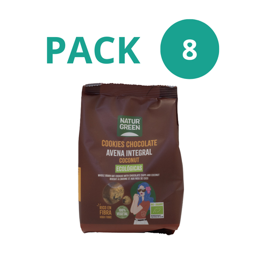 Pack 8x Cookie de Avena Integral con Coco Bio 140g NaturGreen