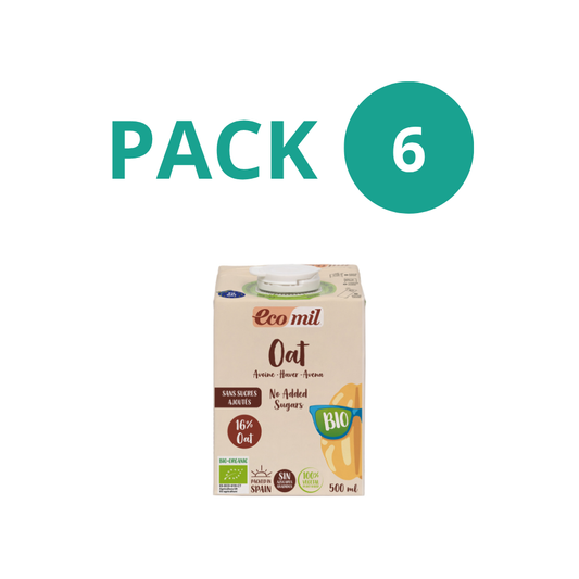 Pack 6x Bebida de Avena Sin Azúcares Añadidos Bio 500ml Ecomil