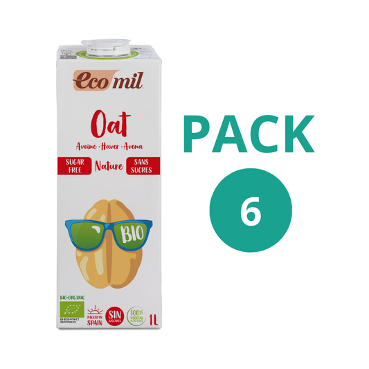 Pack 6x Bebida de Avena Nature Sin Azúcares Bio 1L Ecomil
