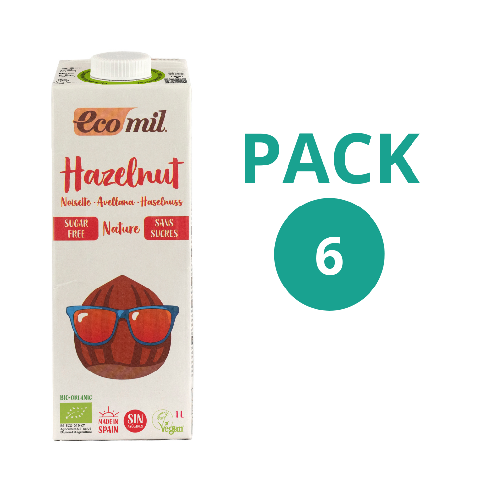 Pack 6x Bebida de Avellanas Ecológica Nature 1l Ecomil