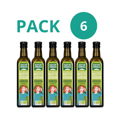 Pack 6x Aceite de Girasol Ecológico 500 ml NaturGreen