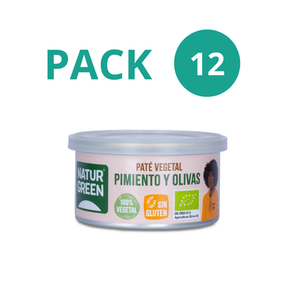 Pack 12x Paté de Pimiento y Olivas Bio 125 g NaturGreen