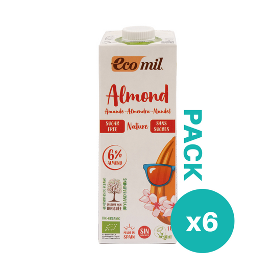 Pack 6x Bebida de Almendra Ecológica Nature 1l Ecomil