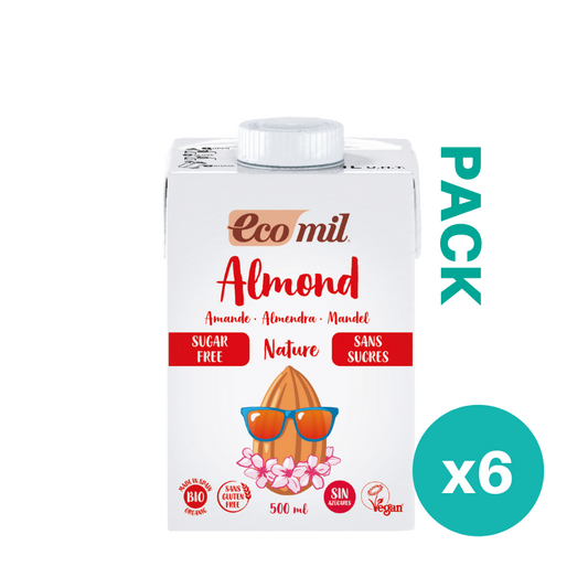 Pack 6x Bebida de Almendra Ecológica Nature 500ml Ecomil